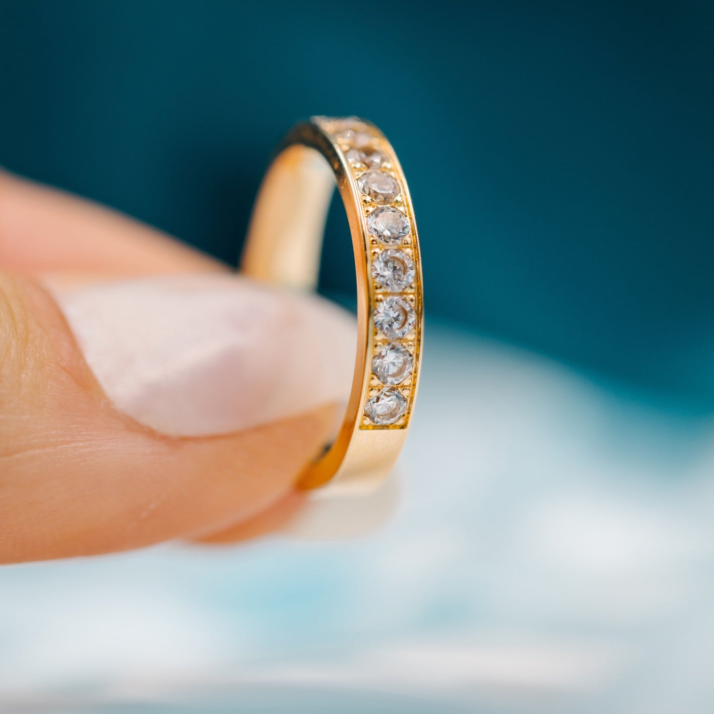 Radiant ring gull LAB diamanter 0,54 ct N240622