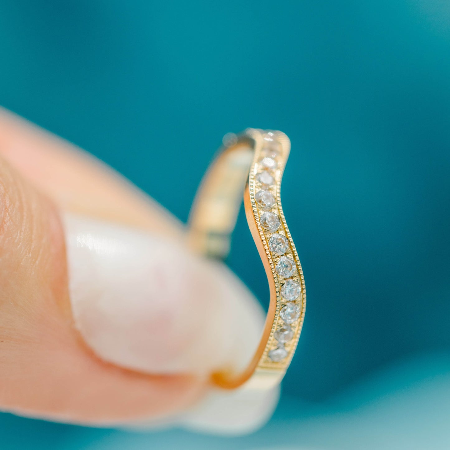 Fairytale ring gull LAB diamanter 0,30 c N240623