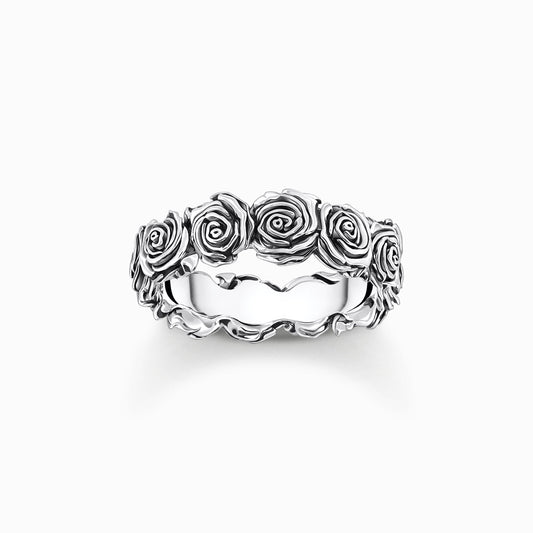 Silver Midnight Rose ring TR2488-637-21
