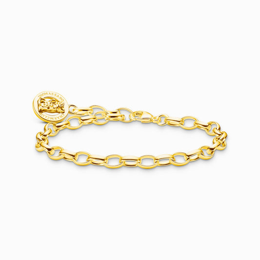 Gullbelagt sjarmarmbånd med goldbears logoring X0291-413-39