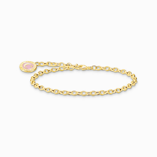 Sjarmarmbånd med rosa Coin gullbelagt X2088-427-39