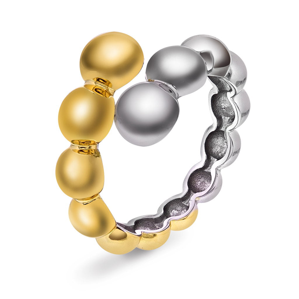 Studio Axis ring i 925 sølv, tofarget med kuler, 3,9 mm, bilde 1 av 5