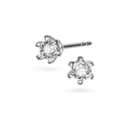 Vida øredobber i 14 karat hvitt gull med diamant 0,10 ct, bilde 1 av 2