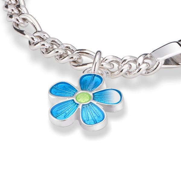 Armbånd i sølv med graveringsplate og blomst i glassemalje, bilde 21 av 24