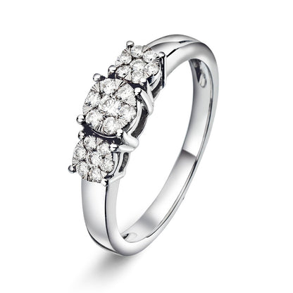 Ring i 14 karat hvitt gull med diamant 0,25 ct, bilde 1 av 4
