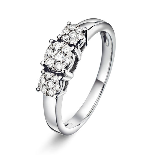Ring i 14 karat hvitt gull med diamant 0,25 ct, bilde 1 av 4