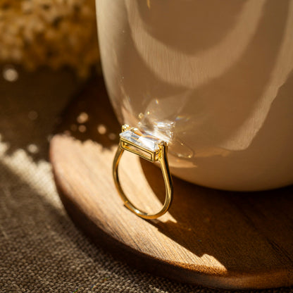 Glow Kate ring i forgylt sølv med zirkonia 15 mm, bilde 4 av 4