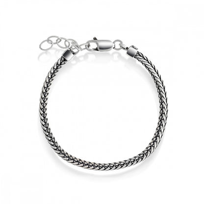 Armbånd i oksidert sølv, revehale 17+3 cm, bilde 1 av 2