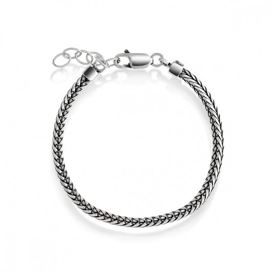 Armbånd i oksidert sølv, revehale 17+3 cm, bilde 1 av 2