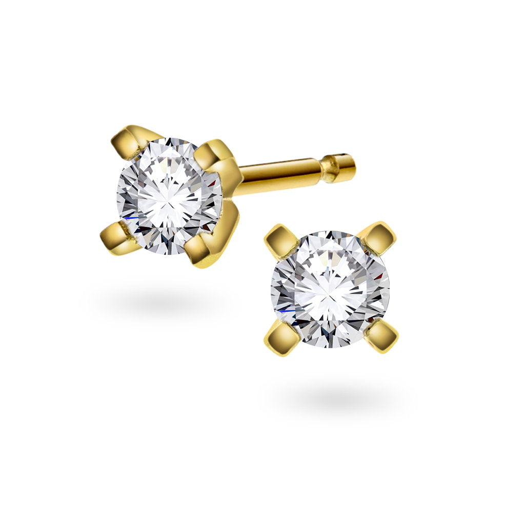 Polaris øredobber i 14 karat gult gull med diamant 0,30 ct