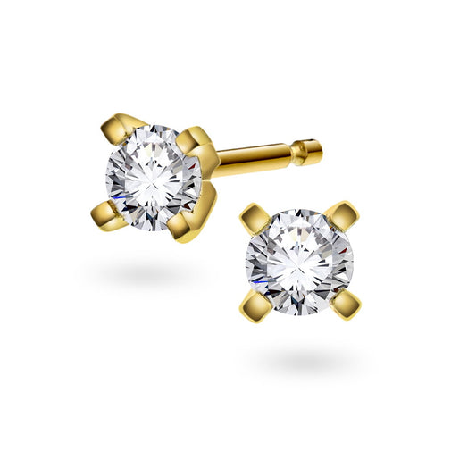 Polaris øredobber i 14 karat gult gull med diamant 0,30 ct
