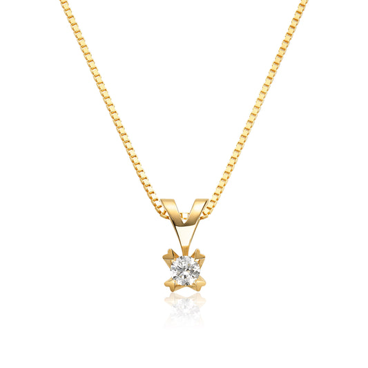 Svolder anheng i 585 gull med diamant 0,05 ct, bilde 2 av 2