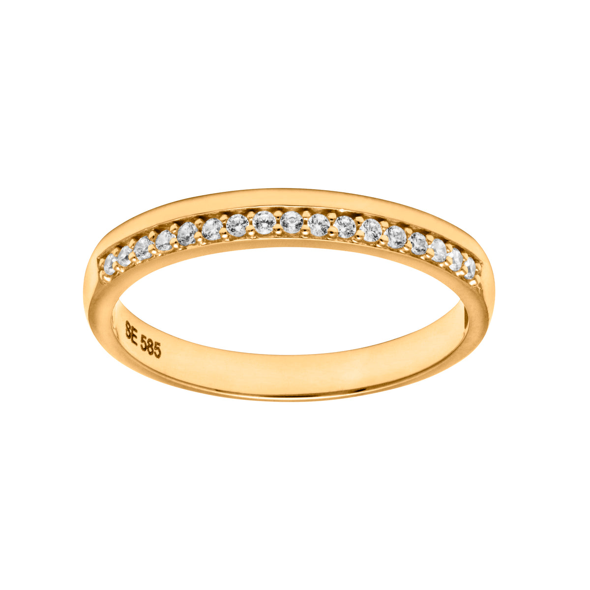Carmen ring i 585 gult gull med zirkonia 3 mm