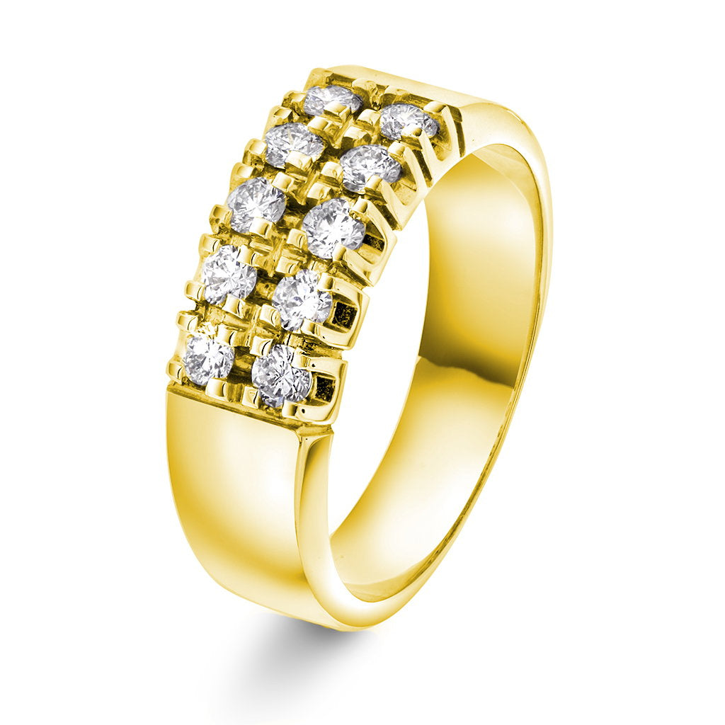 Sigma alliansering i 14 karat gult gull med diamant 0,70 ct, 7,5 mm