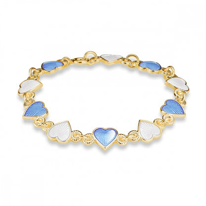 Armbånd i forgylt sølv med glassemalje og rosemotiv, bilde 2 av 2