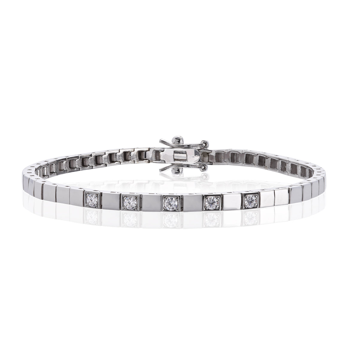 Armbånd i 585 gull med diamanter 0,25 ct GTW/VS, 3,5 mm, bilde 2 av 2