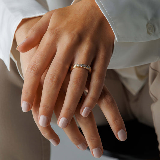 Sigma ring i 14 karat gult gull med diamant 0,75 ct, bilde 2 av 2