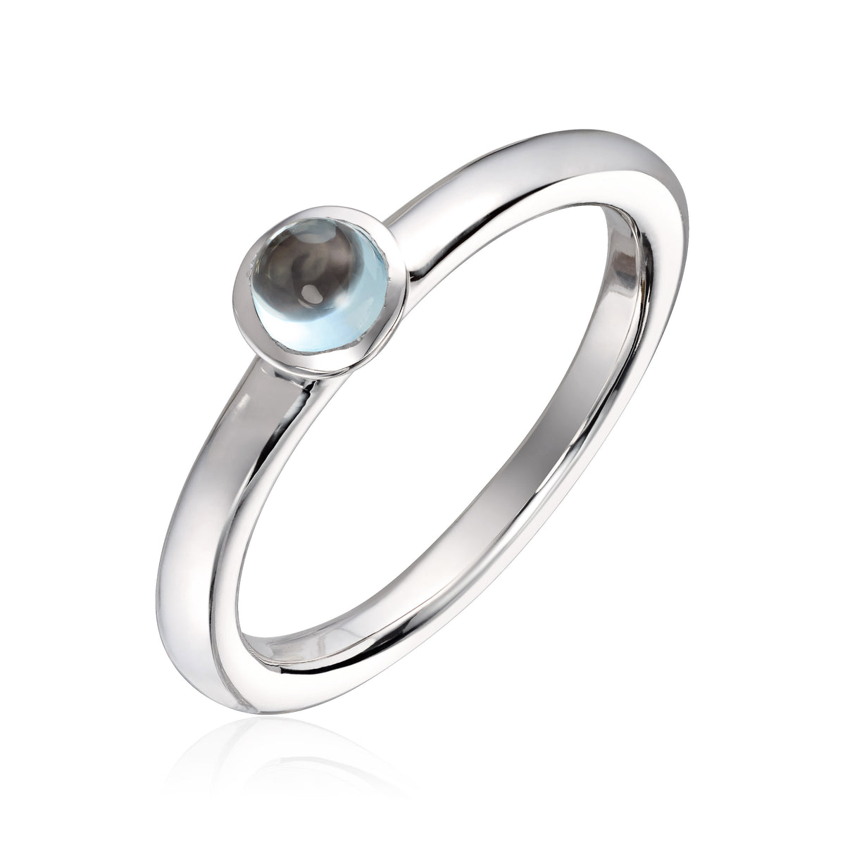 Visholm Design ring i rhodinert 585 hvitt gull med topas, bilde 1 av 2