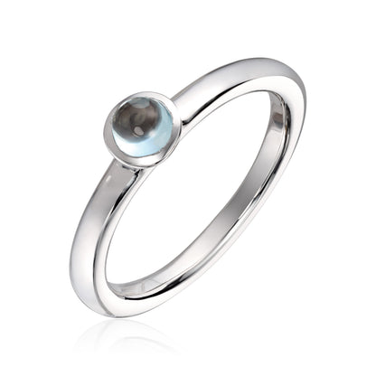 Visholm Design ring i rhodinert 585 hvitt gull med topas, bilde 1 av 2