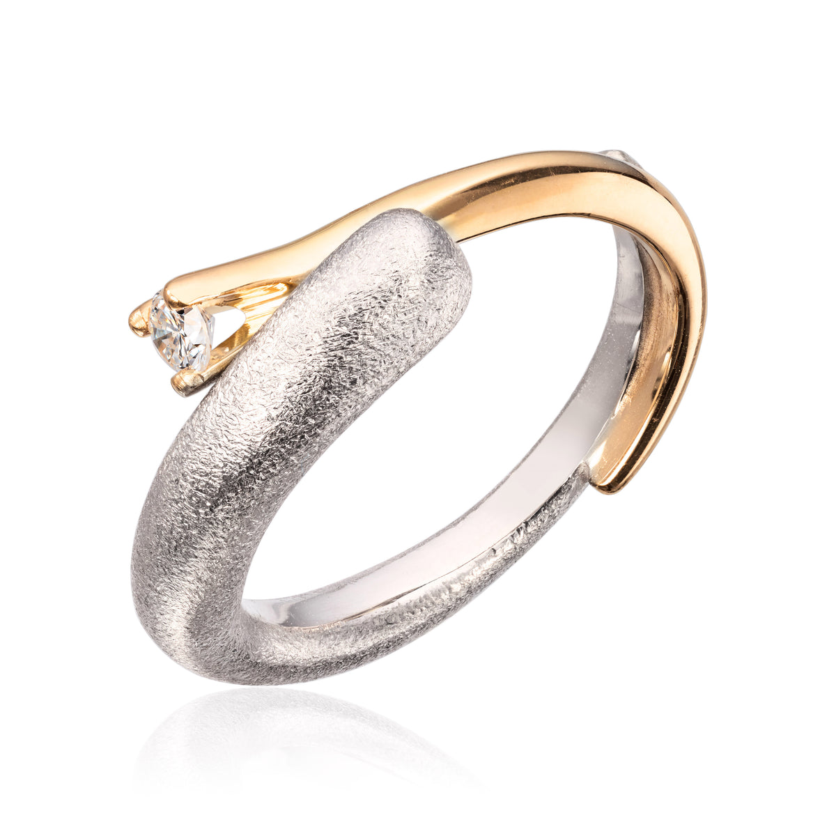 Visholm Design ring i 585 gull med diamant, gult gull 6,3 mm