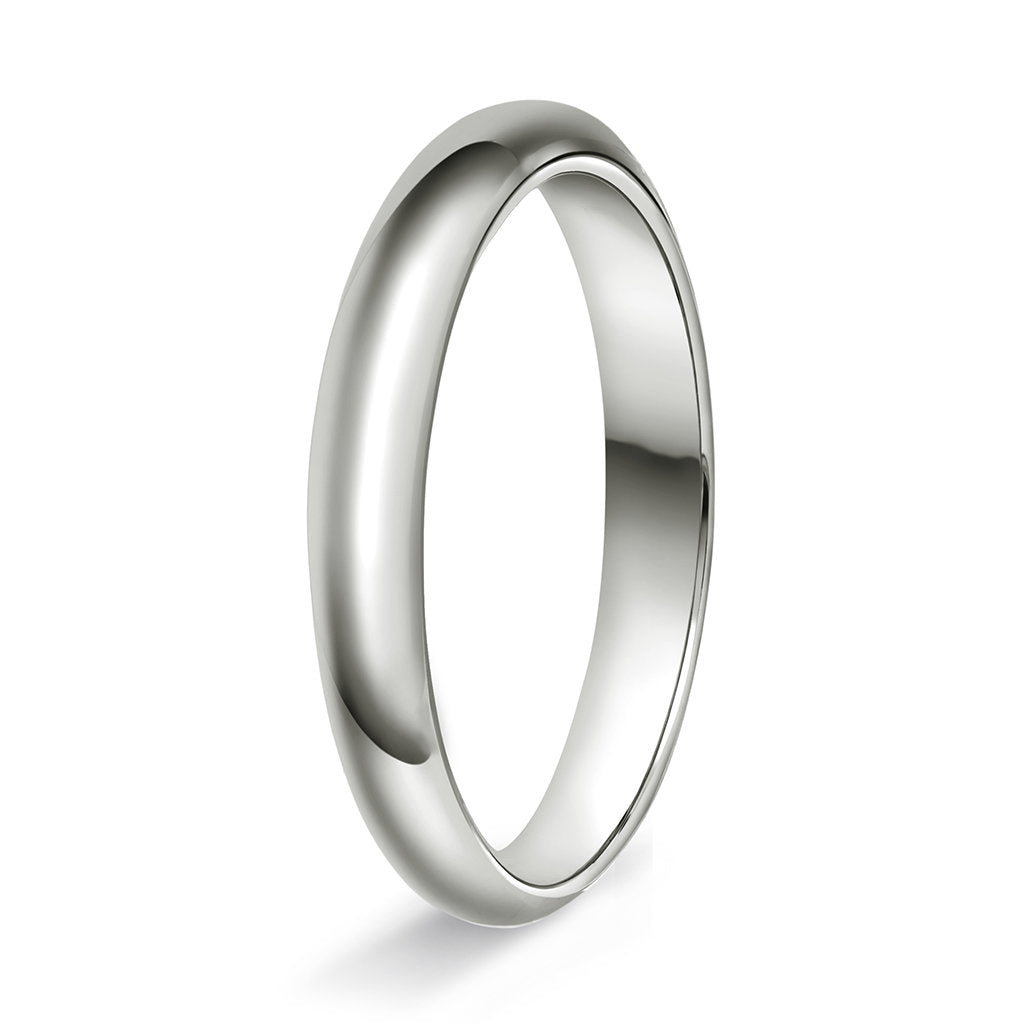 Ring i 14 karat hvitt gull, innvendig halvrund/flat, bilde 2 av 6