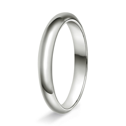 Ring i 14 karat hvitt gull, innvendig halvrund/flat, bilde 2 av 6
