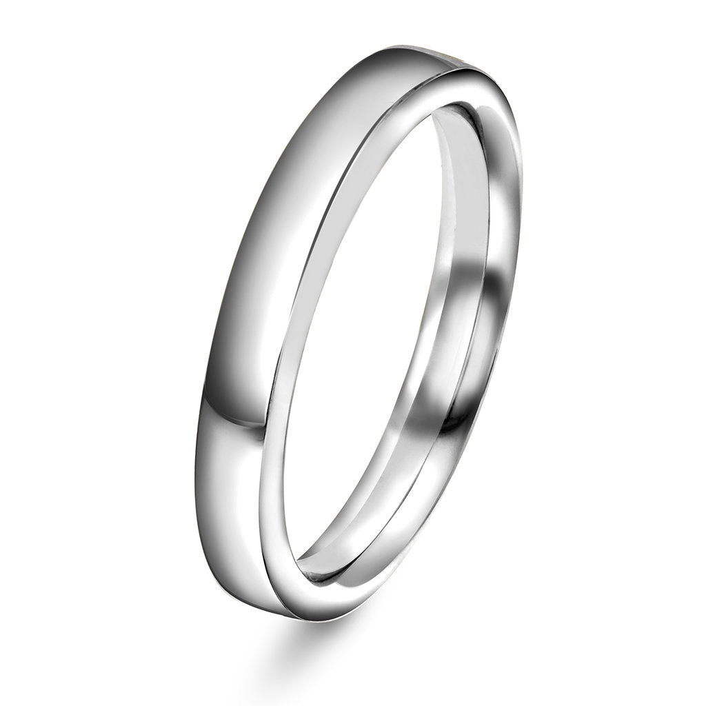 Beta ring i 14 karat hvitt gull, allianse uten stein 3,4 mm