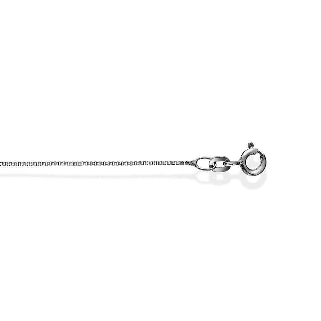 Veneziansk halskjede i 585 hvitt gull 0,8 mm, 38 cm