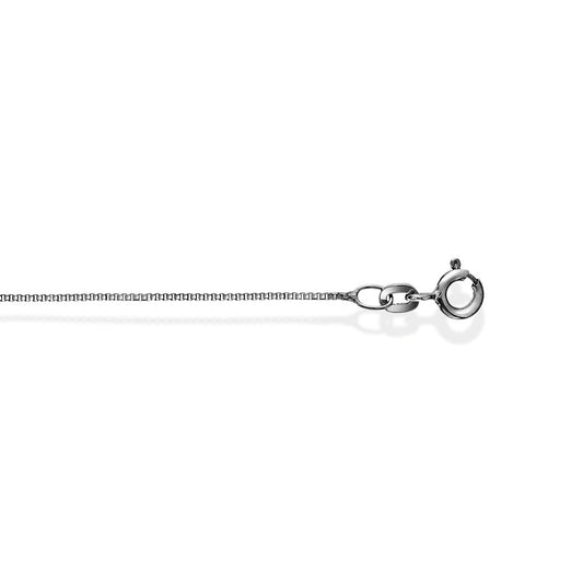 Veneziansk halskjede i 585 hvitt gull 0,8 mm, 38 cm