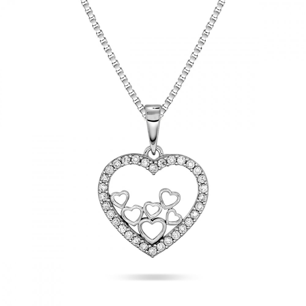 Anheng i hjerteform med diamant 0,25 ct