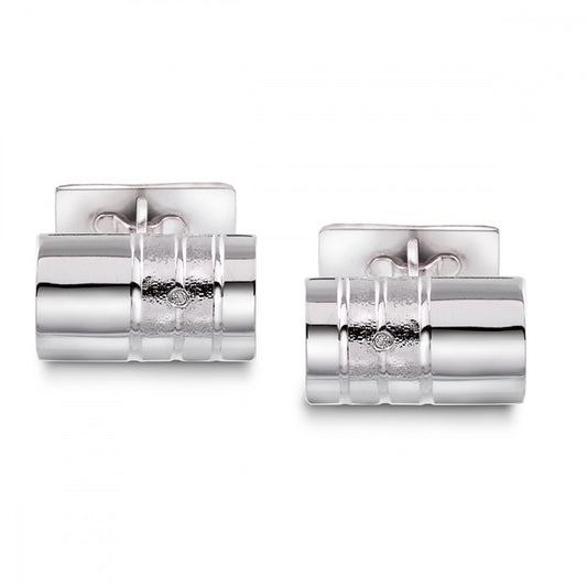 Mansjettknapper i hvitt gull med diamant 0,02 ct
