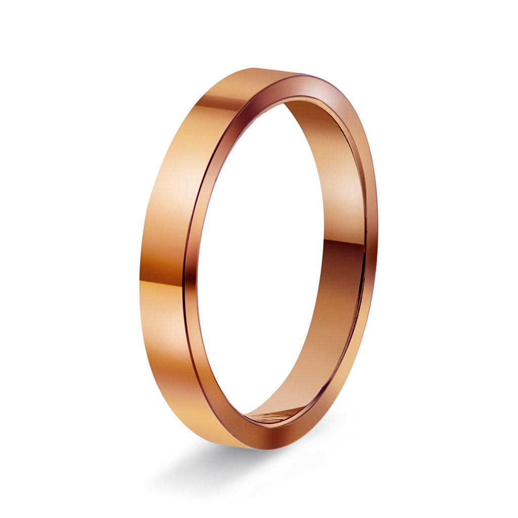 Ring i 14 karat rosé gull, innvendig rektangulær, bilde 1 av 6