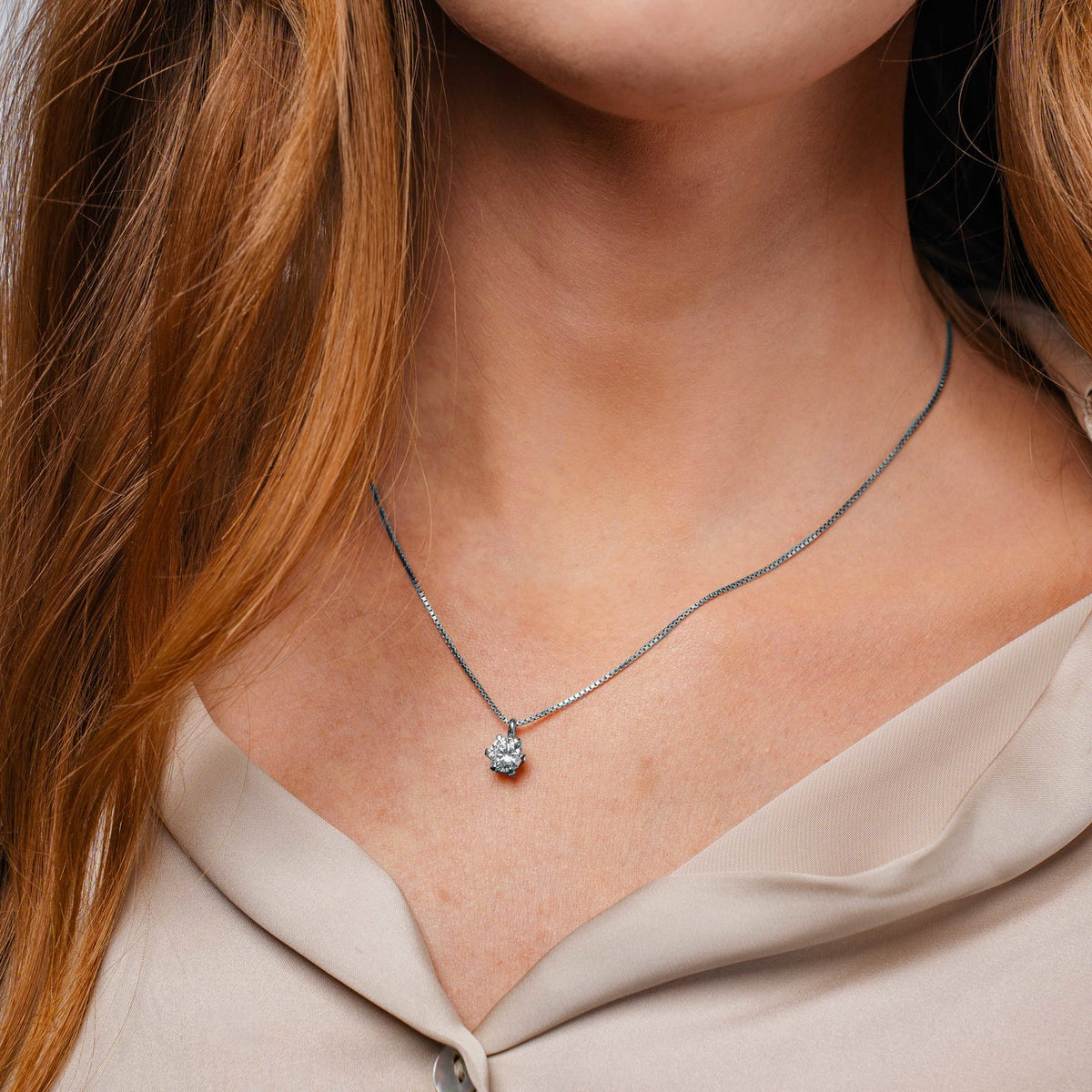 Gems anheng i 14 karat hvitt gull med labdiamant 1,00 ct, bilde 2 av 3