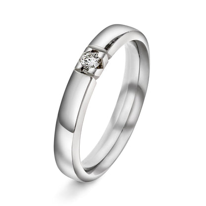 Beta ring i rhodinert 14 karat hvitt gull med diamant 0,07 ct TWSI, bilde 1 av 3