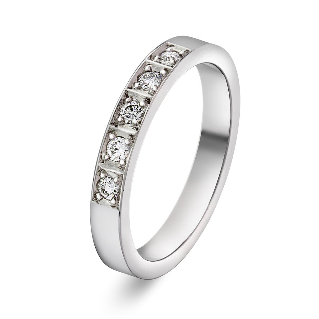 Delta alliansering i 14 karat hvitt gull med diamant 0,15 ct, bilde 1 av 4