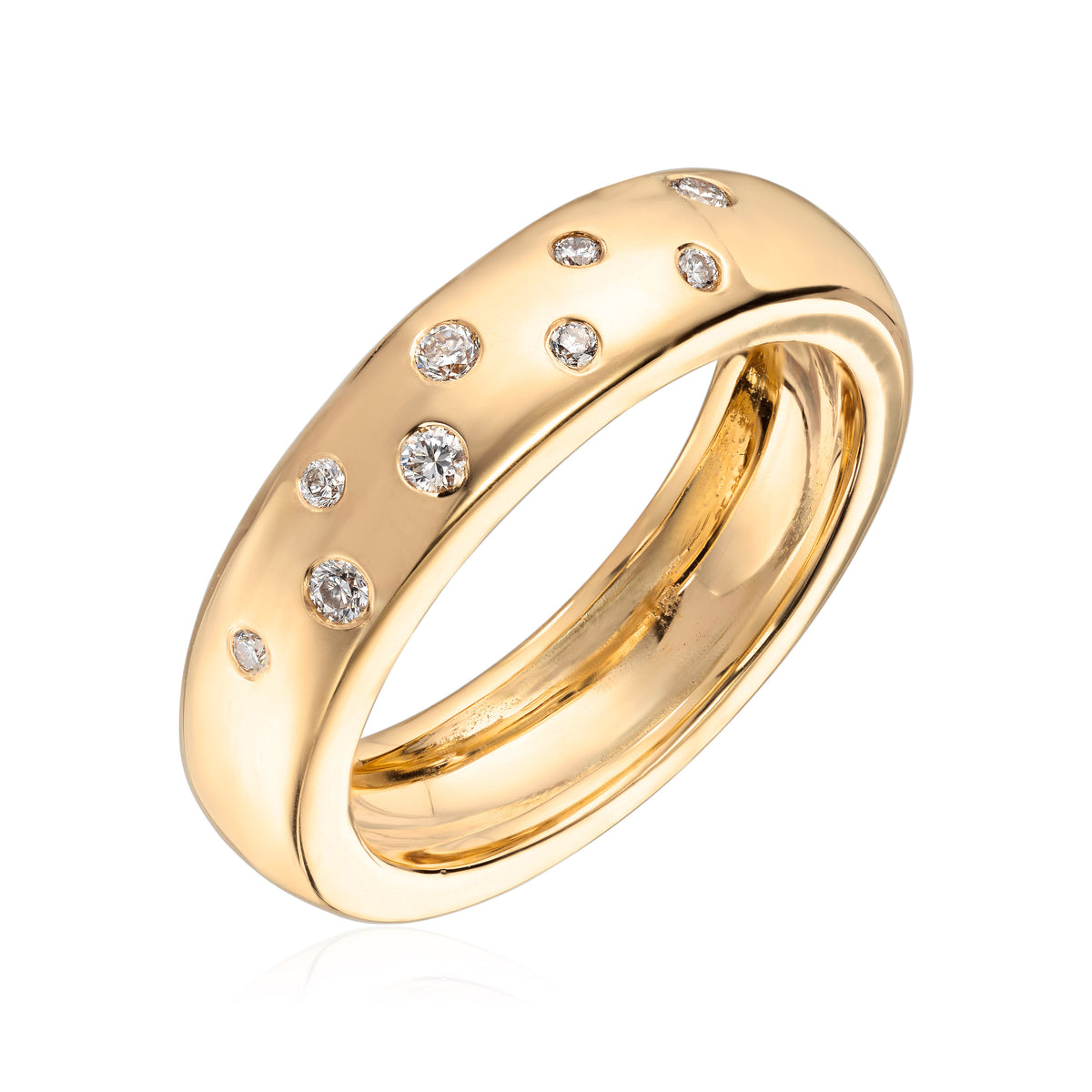 Visholm Design ring i 585 gult gull med diamant 0,13 ct, 5,5 mm