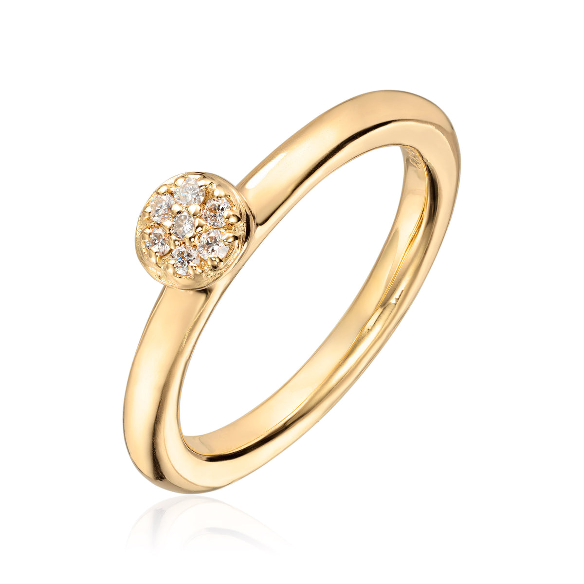 Visholm Design ring i 585 gult gull med diamant 0,07 ct, 2,4 mm, bilde 1 av 2