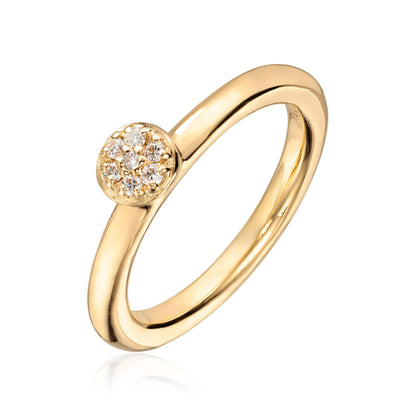 Visholm Design ring i 585 gult gull med diamant 0,07 ct, 2,4 mm, bilde 1 av 2