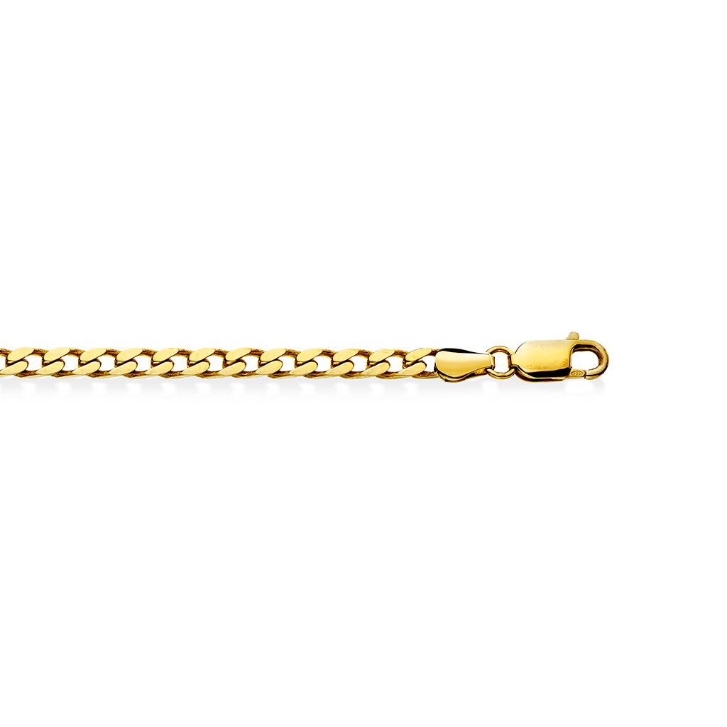Panser halskjede i forgylt sølv 4,3 mm, 50 cm