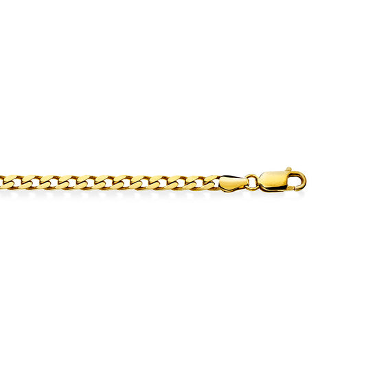 Panser halskjede i forgylt sølv 4,3 mm, 50 cm