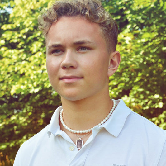 Anheng i sølv med sort zirkonia, armytag 23 mm, bilde 2 av 2