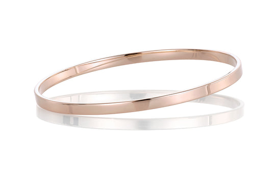 Classic armring i 585 rosé gull, flat profil, 4 mm, str. 73