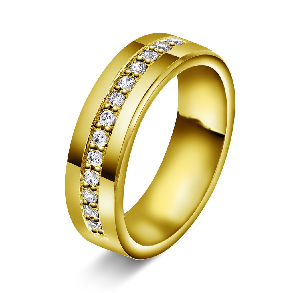 Forever giftering i 14 karat gull med diamant 0,28 ct, 6 mm, bilde 1 av 2