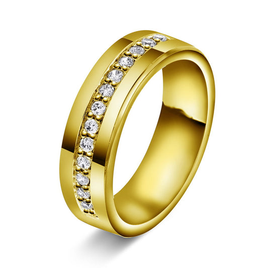 Forever giftering i 585 gull med diamant 0,28 ct W/SI, innvendig buet, 6 mm, nr. GD360, bilde 1 av 2