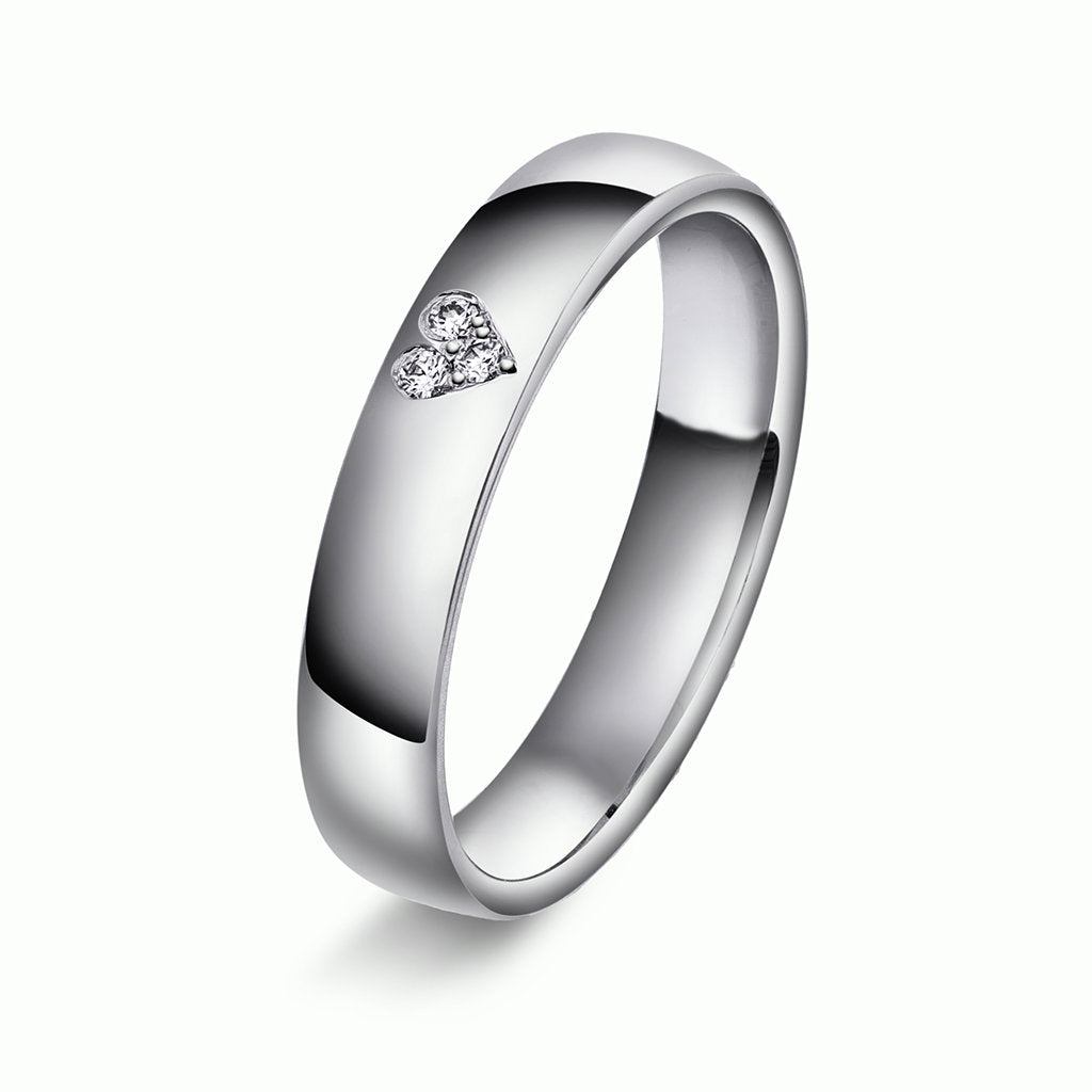 Forever giftering i 14 karat gull med diamant 0,03 ct, 4 mm, bilde 2 av 3