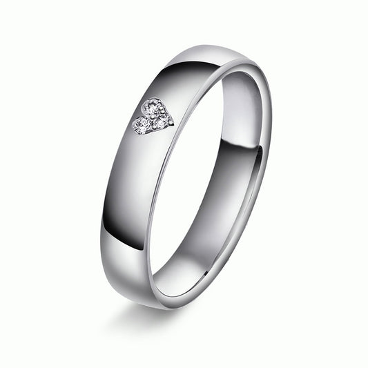 Forever giftering i 585 gull med diamant 0,03 ct, innvendig buet, 4 mm, bilde 2 av 3