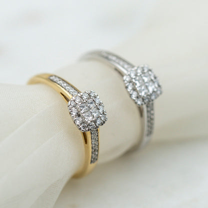 Ring i 585 gult gull med diamanter 0,30 ct, 6,7 mm, bilde 3 av 4
