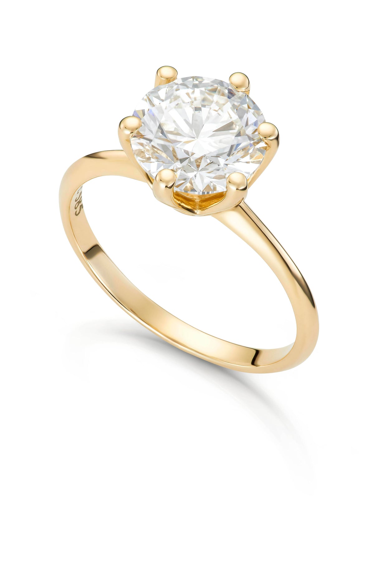 Svolder ring i 585 gull med laboratoriedyrket diamant 3 ct VS1, bilde 1 av 2