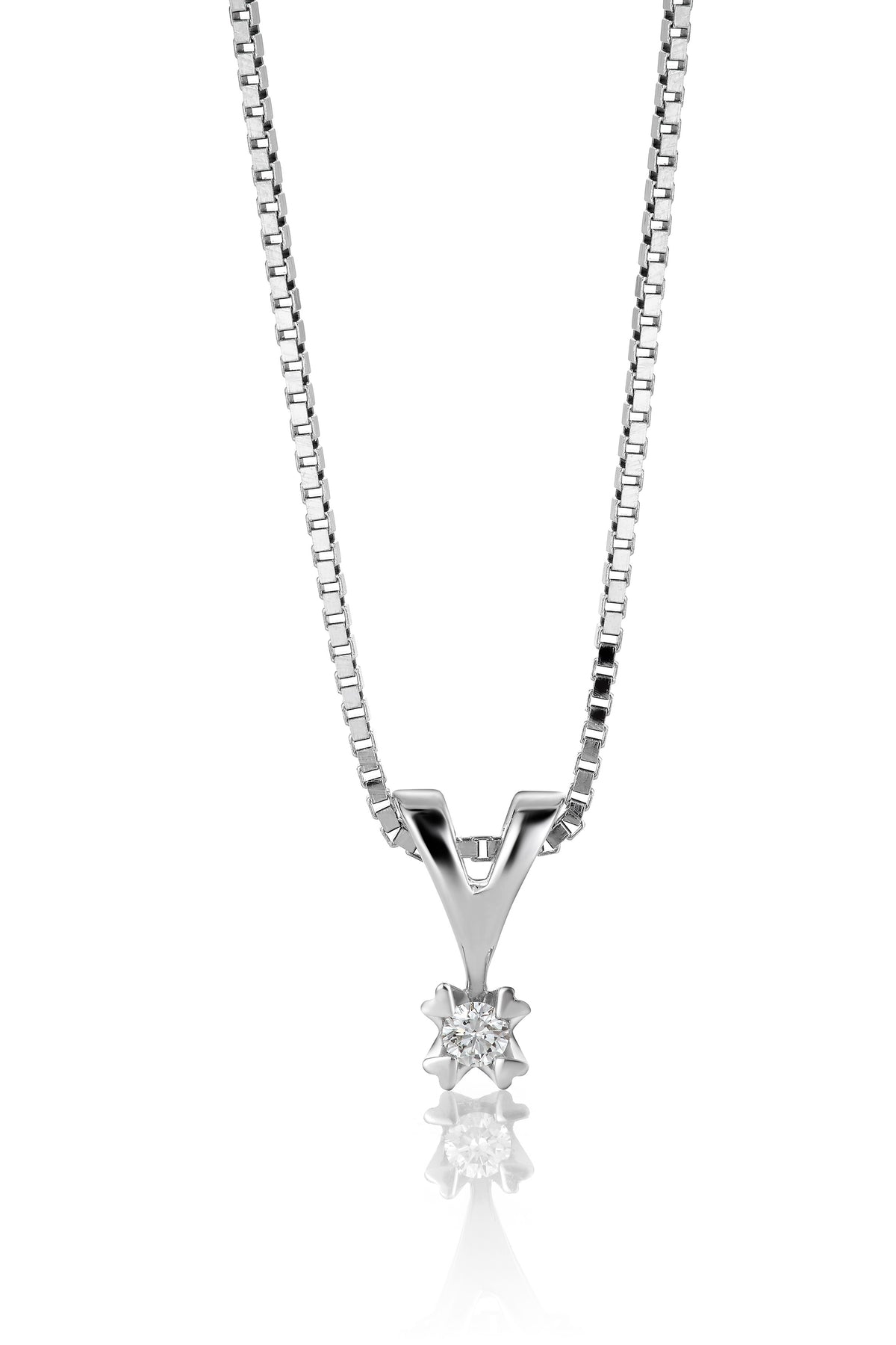 Svolder anheng Ingrid i 585 gull med diamant 0,15 ct VS, bilde 1 av 2