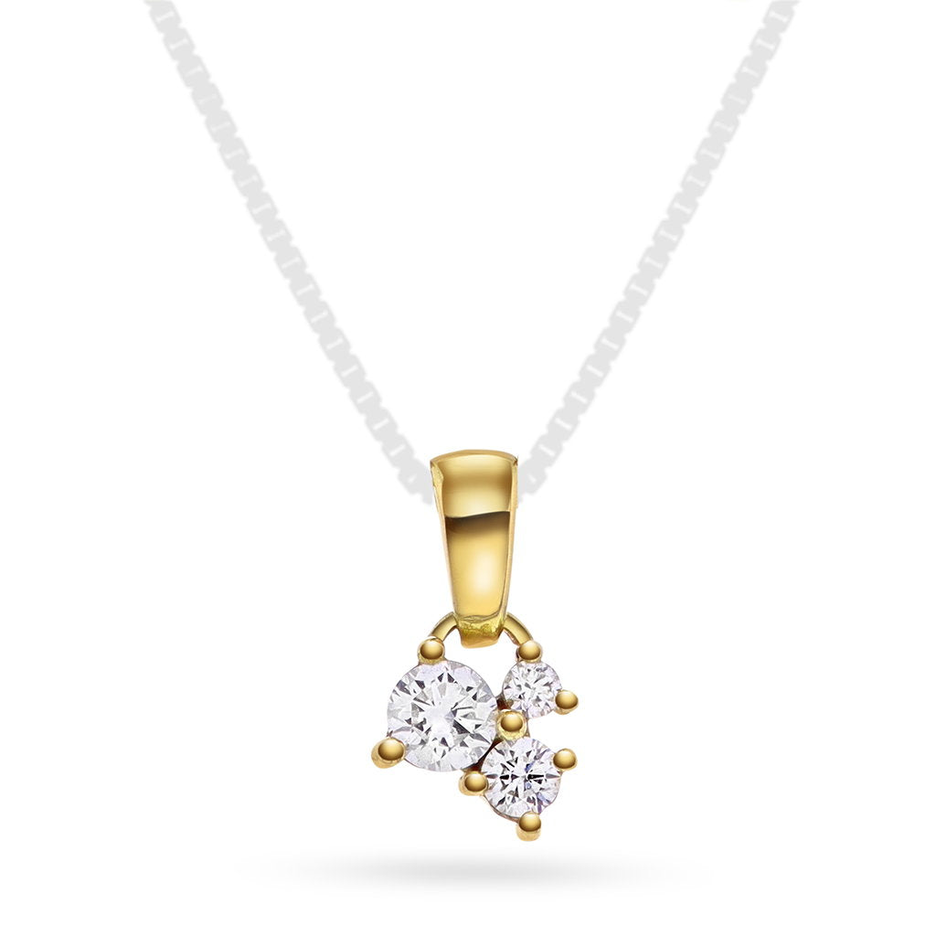 Anheng i gult gull med diamanter 0,22 ct, bilde 1 av 3